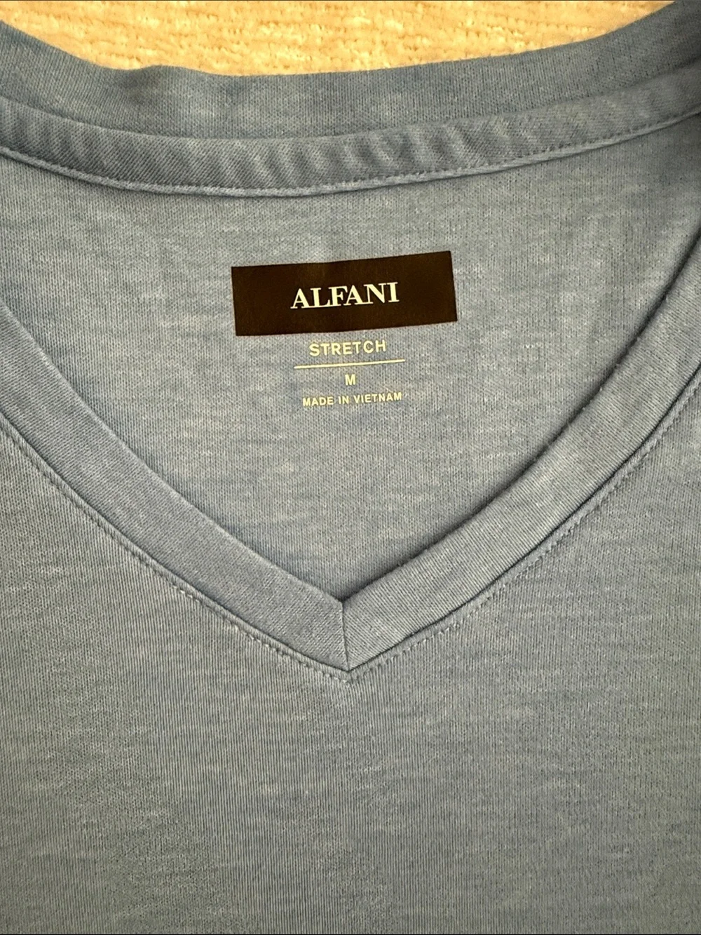 Alfani Men's Heathered Blue V-Neck Short Sleeve Tee
